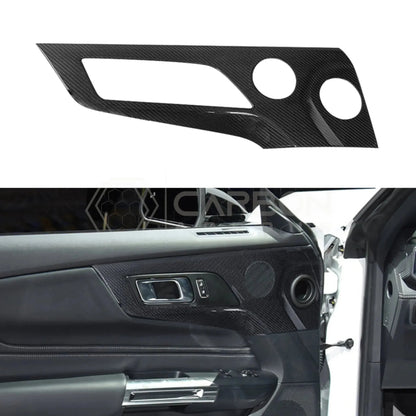 Real Carbon Fiber Door Handle & Speaker Panel Trim Covers for 2024+ Ford Mustang