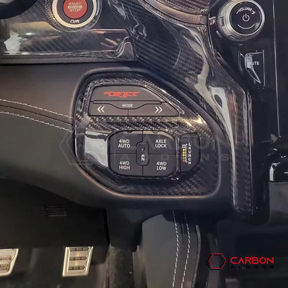 2019+ RAM 1500 TRX/RHO Driving Mode Selector Button Trim Hard Carbon Fiber Cover