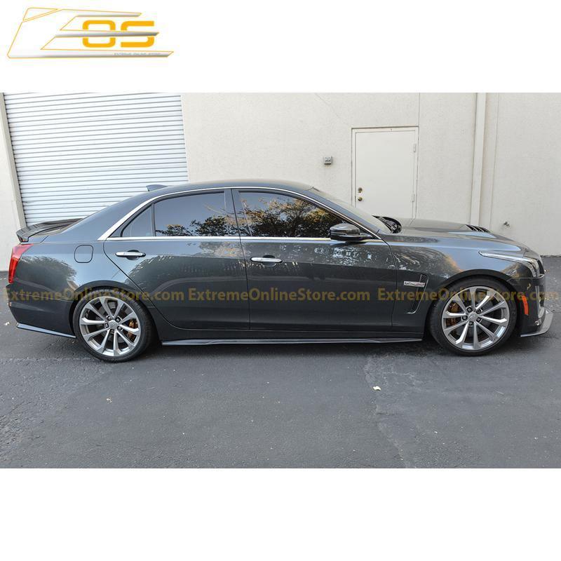 2016-Present Cadillac CTS-V Carbon Fiber Front Splitter Wheel Arch& Side Skirts Rockerst