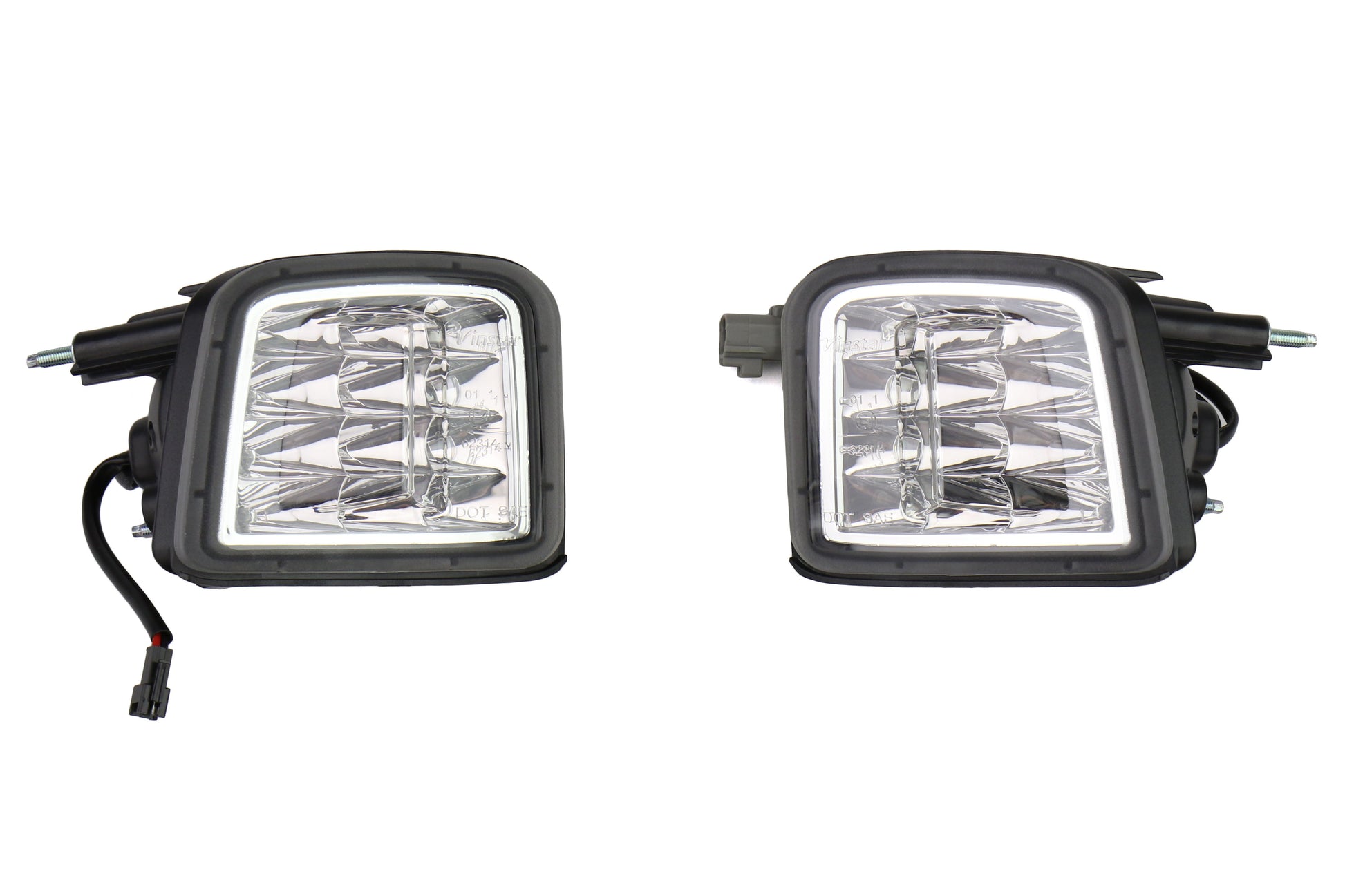 OLM USDM LED Front Turn Signal Housings - Clear Lens with Chrome Reflector - 2015-2017 Subaru WRX / STI