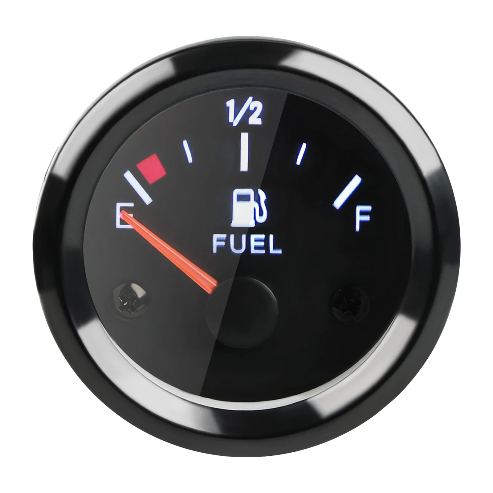 2-1/16" Electrical Fuel level Gauge Clear Lens White LED
