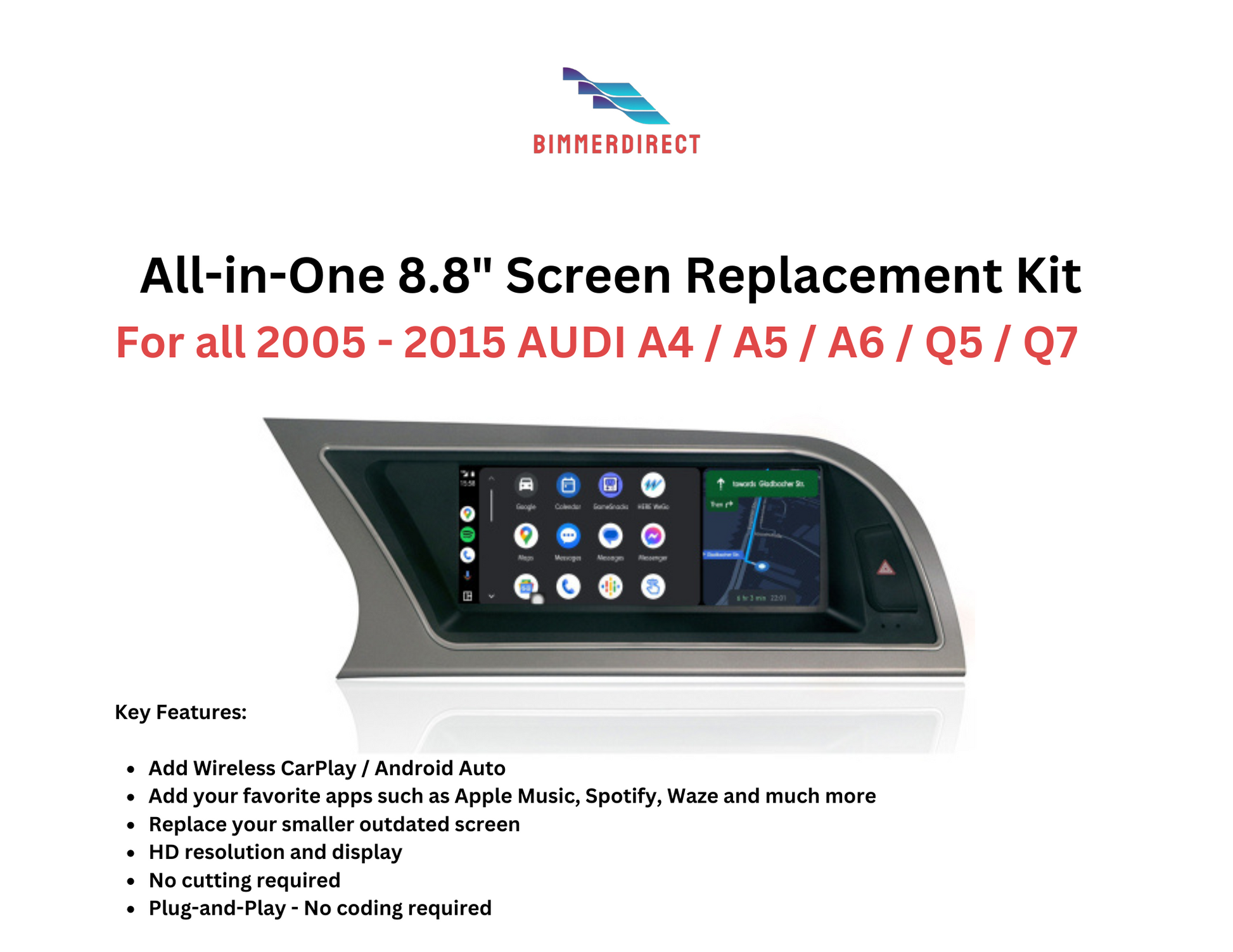 AUDI A4 / A5 / A6 / Q5 / Q7 All-in-One CarPlay Kit