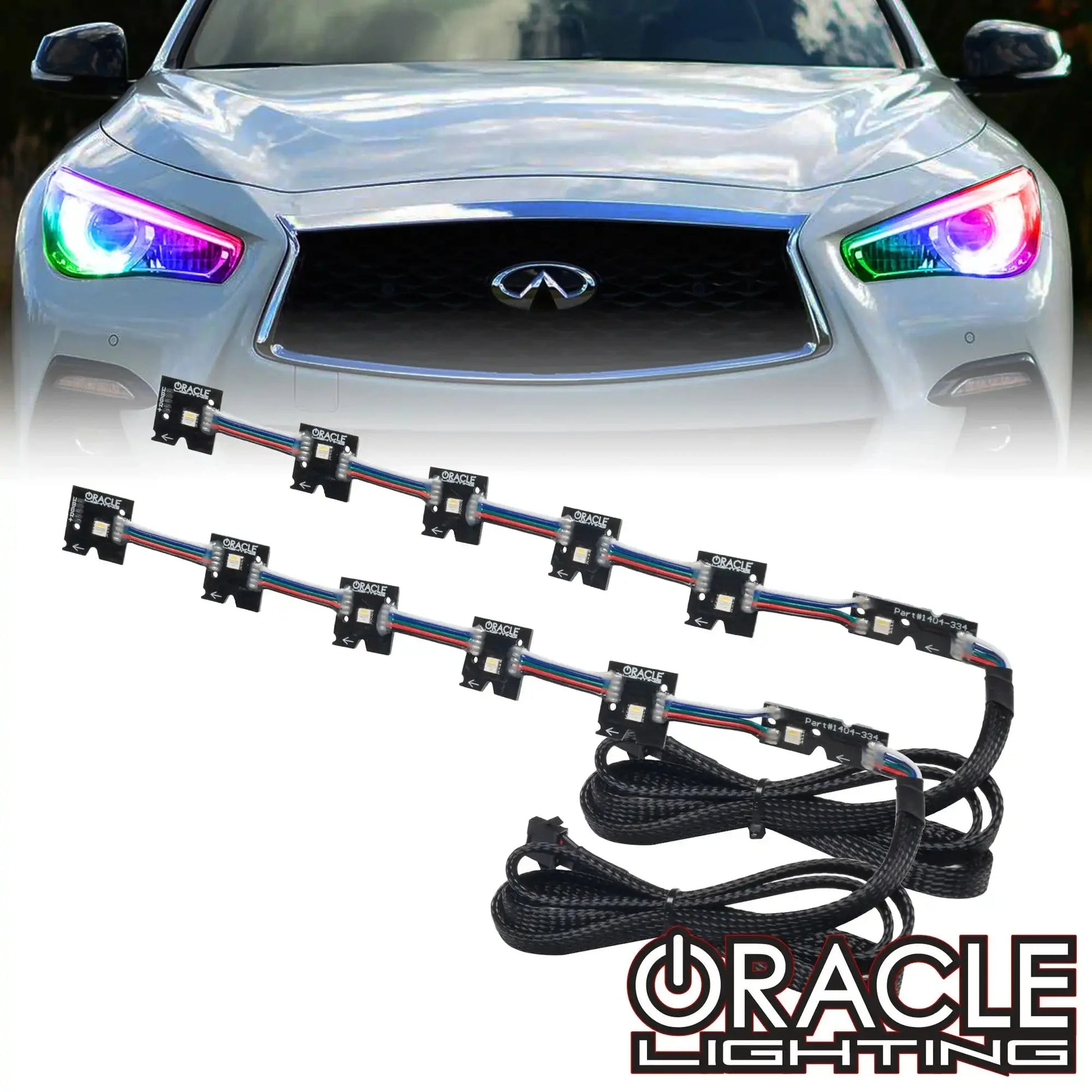 ORACLE Lighting 2014-2024 Infiniti Q50 ColorSHIFT RGB+W Headlight Halo Upgrade Kit