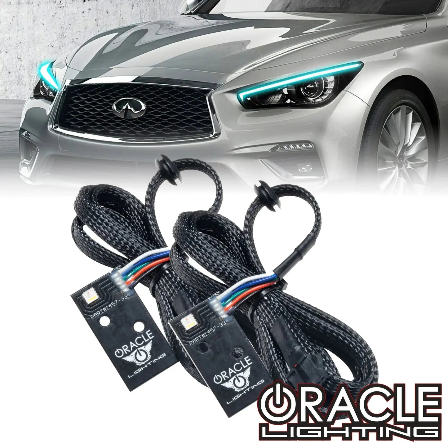 ORACLE Lighting 2014-2024 Infiniti Q50 ColorSHIFT RGB+W Headlight DRL Upgrade Kit