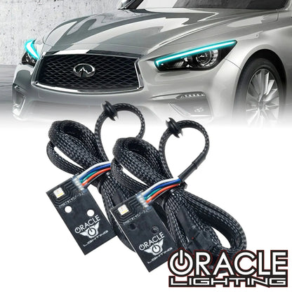 ORACLE Lighting 2014-2024 Infiniti Q50 ColorSHIFT RGB+W Headlight DRL Upgrade Kit
