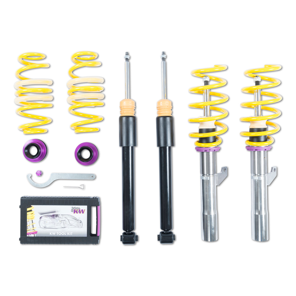 KW Suspensions 152800CB KW V2 Coilover Kit - VW Golf VII R Without DCC