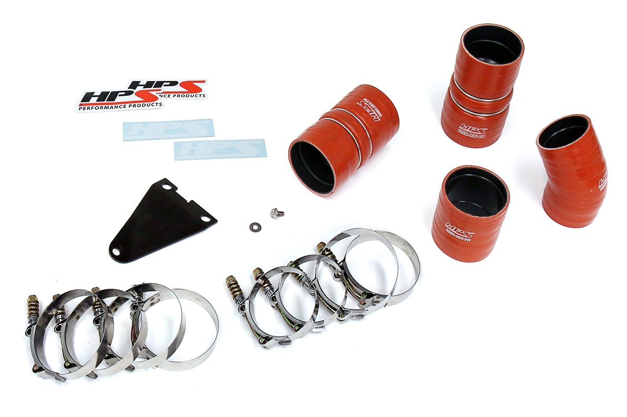 HPS Hot & Cold Side Charge Pipe with CAC Hose Intercooler Boots, 03-07 Ford F450 Superduty Powerstroke 6.0L Diesel Turbo