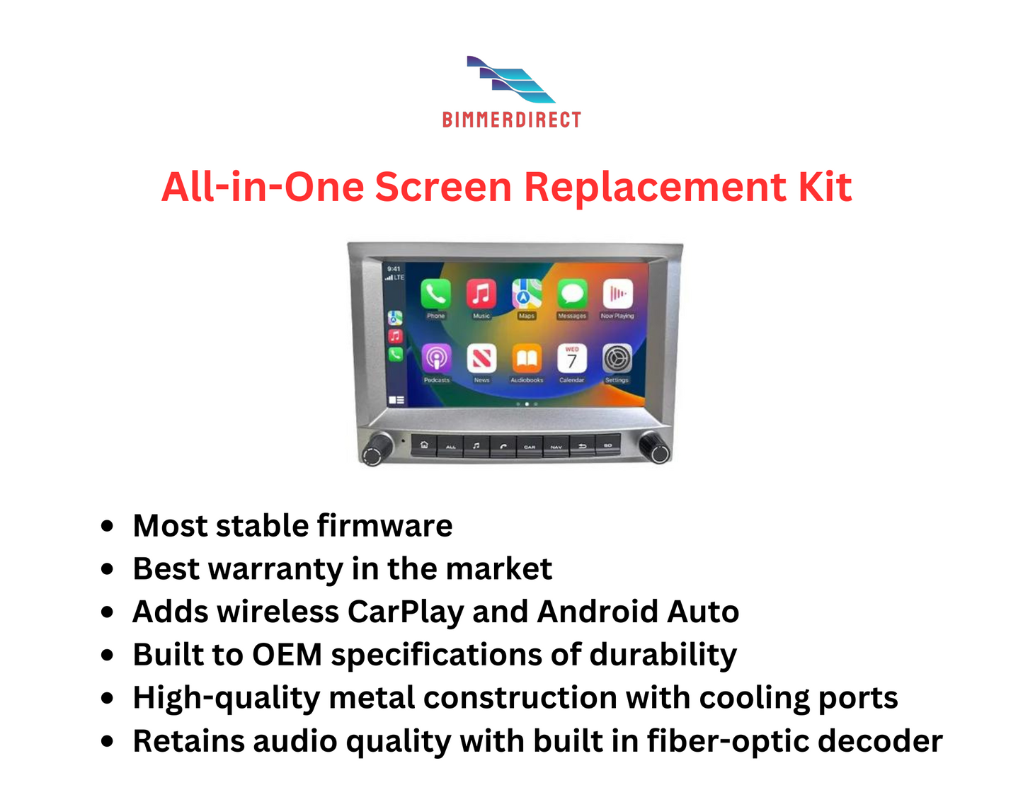 (1996 - 2004) Porsche 911 / 996 / 986 Boxster All-in-One CarPlay Kit