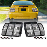 1999-2004 Ford Mustang V6 Gt New Edge Clear Euro Style Tail Light Made By Depo