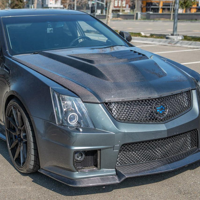 2009-15 Cadillac CTS-V Carbon Fiber Middle Vented Front Bumper Hood