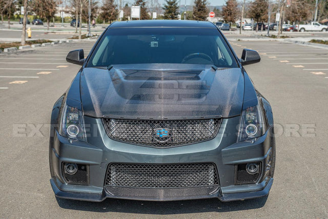 2009-15 Cadillac CTS-V Carbon Fiber Middle Vented Front Bumper Hood