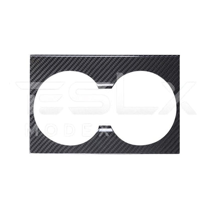 2024-Up Tesla Model 3 Carbon Fiber Interior Water Cup Frame