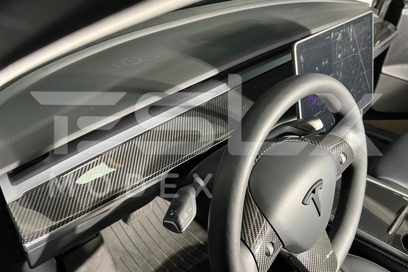 2017-Up Tesla Model 3 & Y Carbon Fiber Interior Instrument Trim