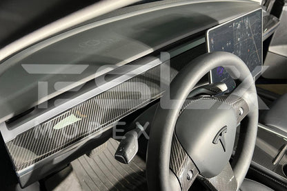 2017-Up Tesla Model 3 & Y Carbon Fiber Interior Instrument Trim