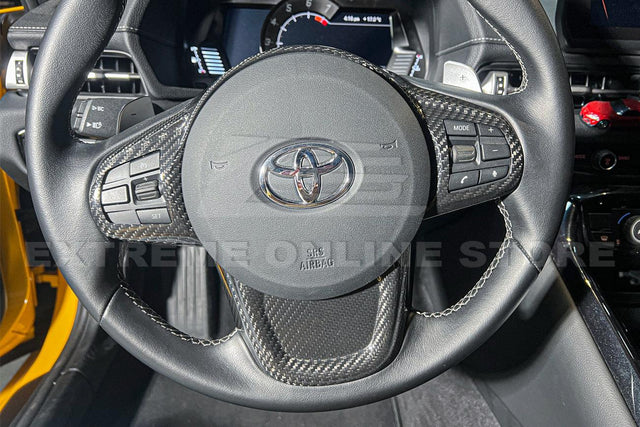 2020-Up Toyota Supra Carbon Fiber Steering Wheel Trim Cover