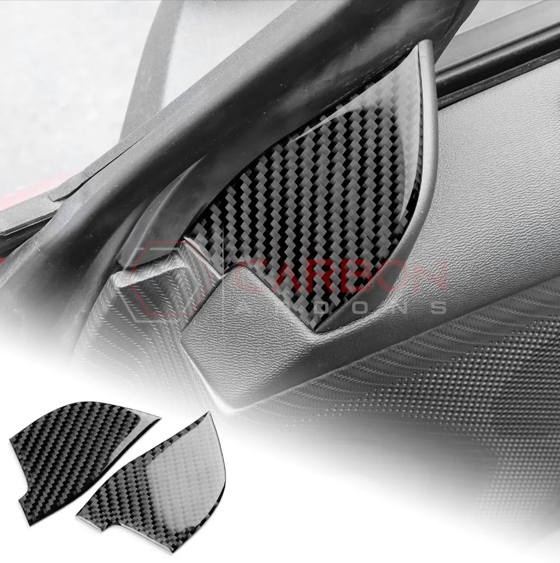2024+ S650 Mustang Real Carbon Fiber Door Jam Triangle Trim Overlay