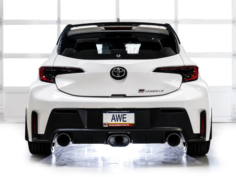 AWE Tuning AWE 23-24 Toyota GR Corolla Track Edition Catback Exhaust - Chrome Silver Tips 3020-52472
