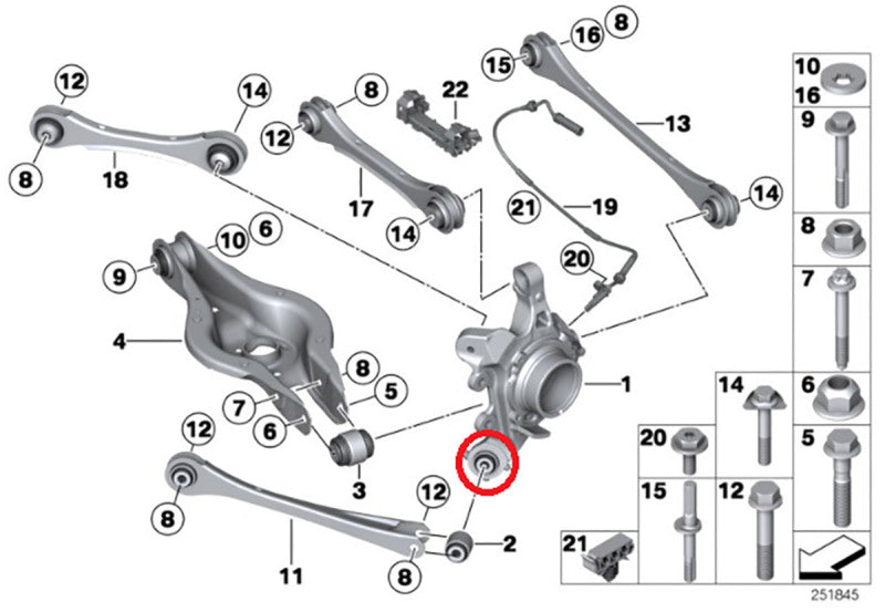 SPL Part Rear Traction Arm Knuckle Bushing F2X F3X