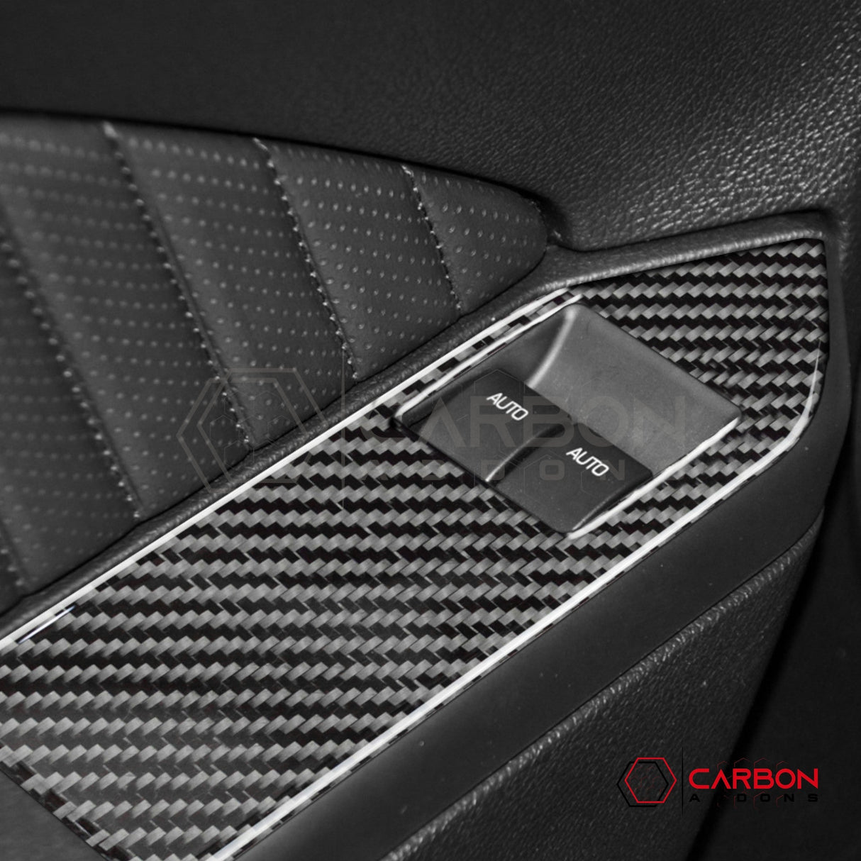 Real Carbon Fiber Window Switch Trim Overlay | Mustang 2005-2009
