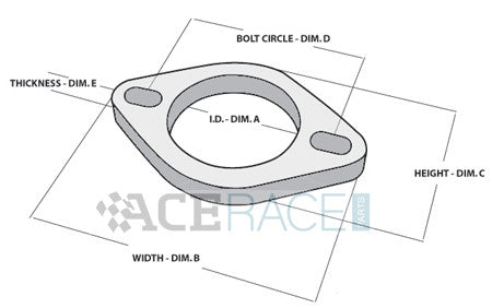 2.250" ID 2-Bolt Exhaust Flange 304 Stainless
