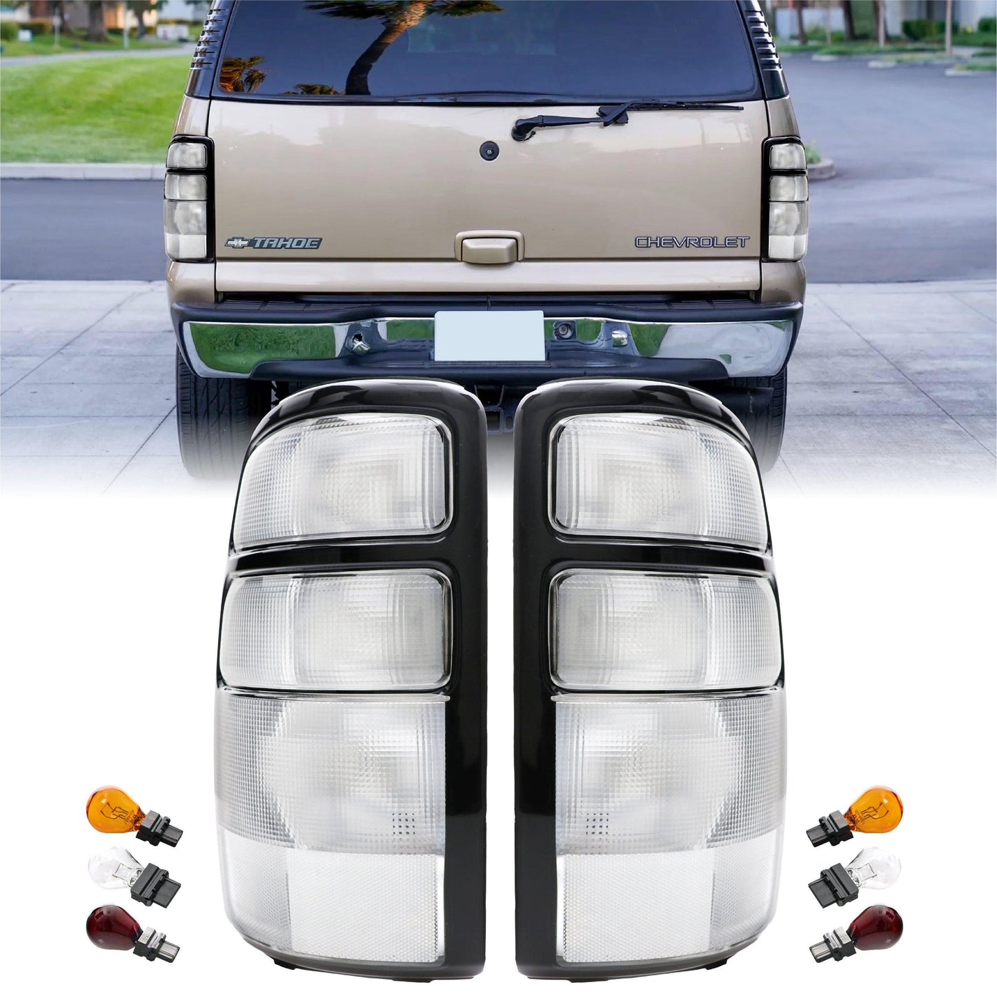 2000-2006 Gmc Yukon Xl Denali 20002006 Chevrolet Suburban Tahoe Clear Euro Style Tail Lights Made By Dpeo