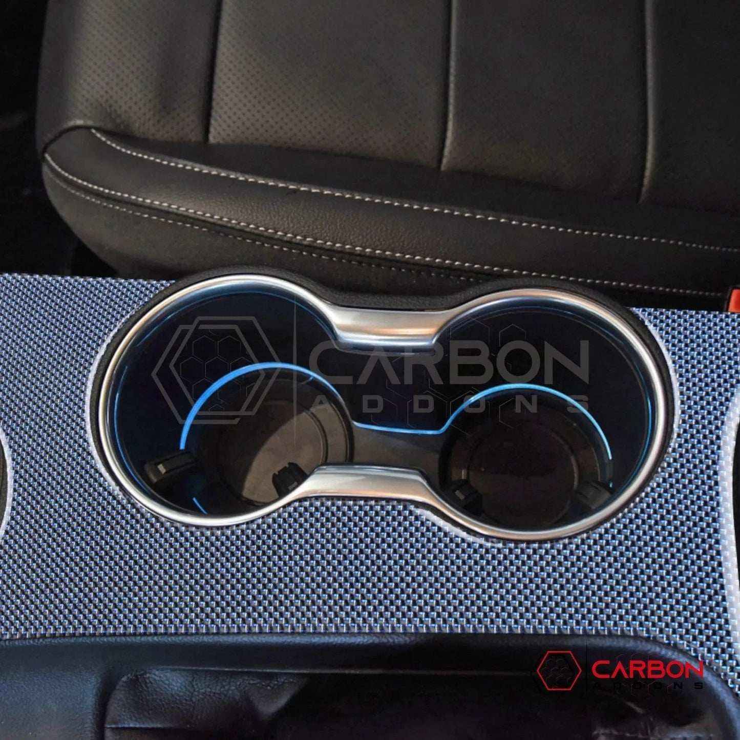 Reflective Carbon Fiber Center Console Overlay for 2015–2023 Ford Mustang