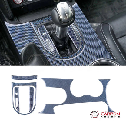 Reflective Carbon Fiber Center Console Overlay for 2015–2023 Ford Mustang