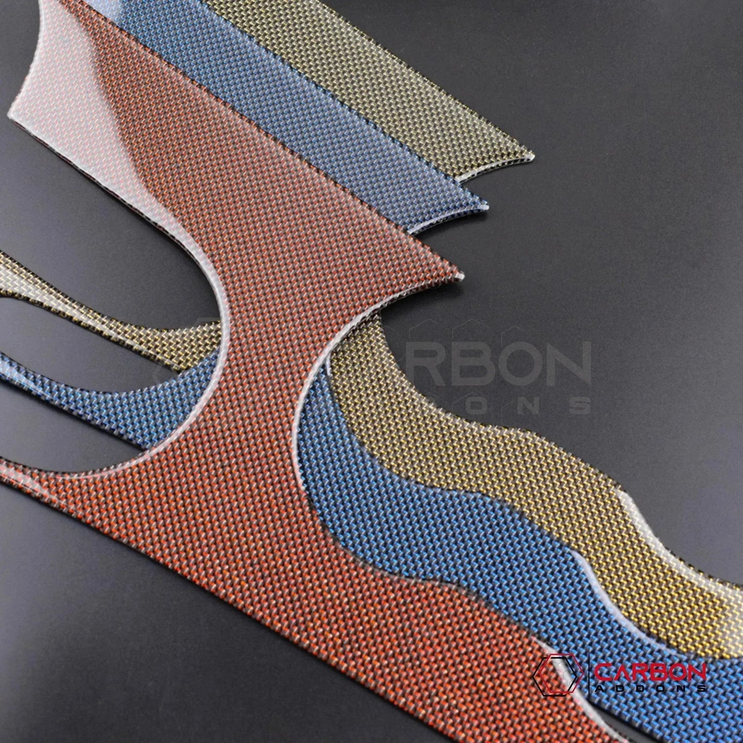 Reflective Carbon Fiber Center Console Overlay for 2015–2023 Ford Mustang