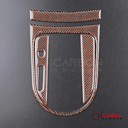Reflective Carbon Fiber Center Console Overlay for 2015–2023 Ford Mustang