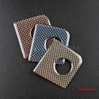 2015-2023 Mustang Reflective Carbon Fiber Glove Box Lock Trim Overlay