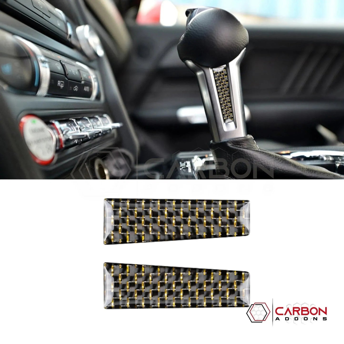 2015-2023 Mustang Carbon Fiber Shift Knob Side Trim Overlay