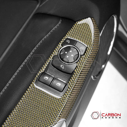 2015-2023 Mustang Reflective Carbon Fiber Window Switch Trim Overlay
