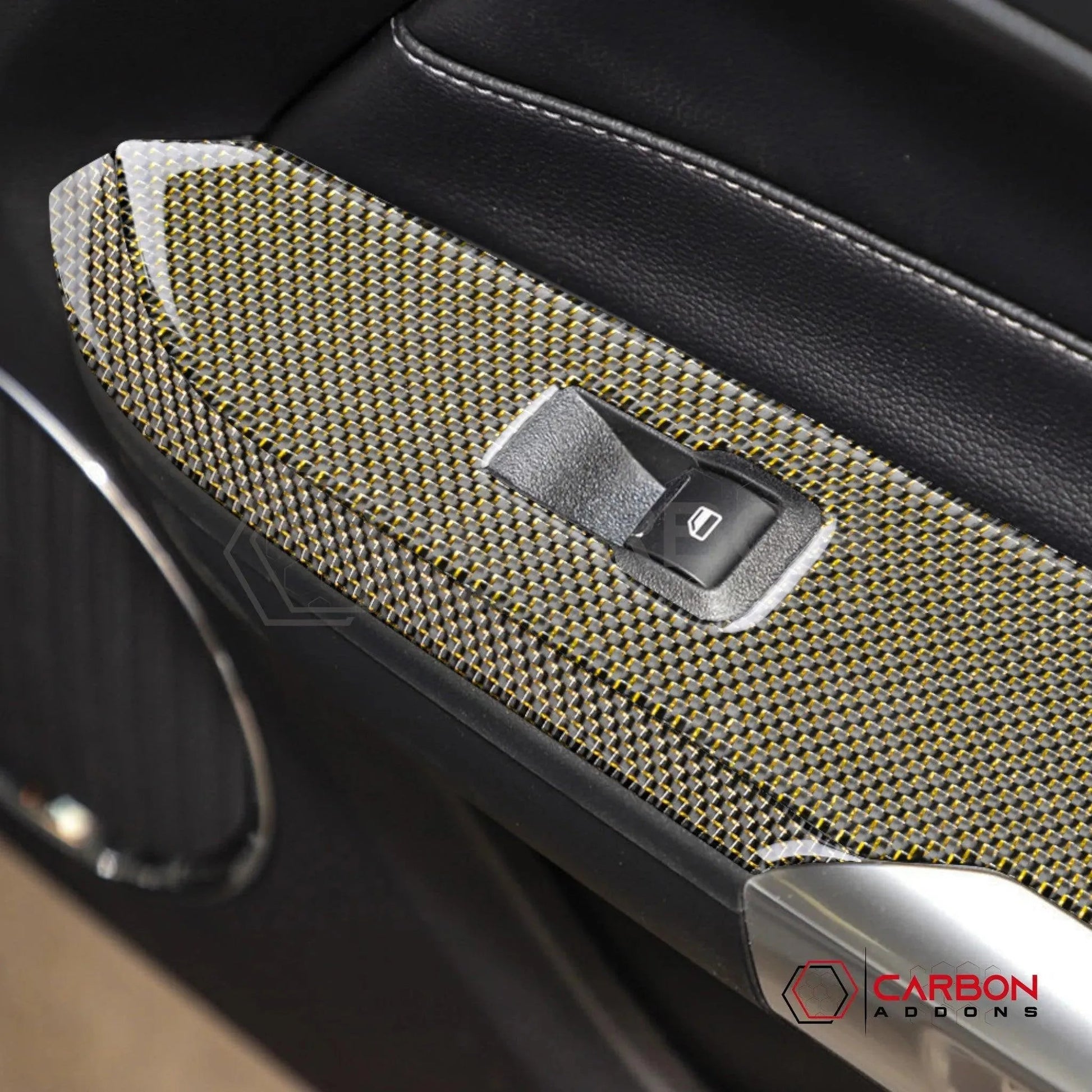 2015-2023 Mustang Reflective Carbon Fiber Window Switch Trim Overlay