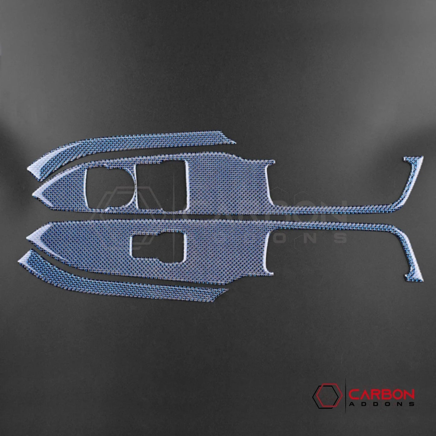 2015-2023 Mustang Reflective Carbon Fiber Window Switch Trim Overlay