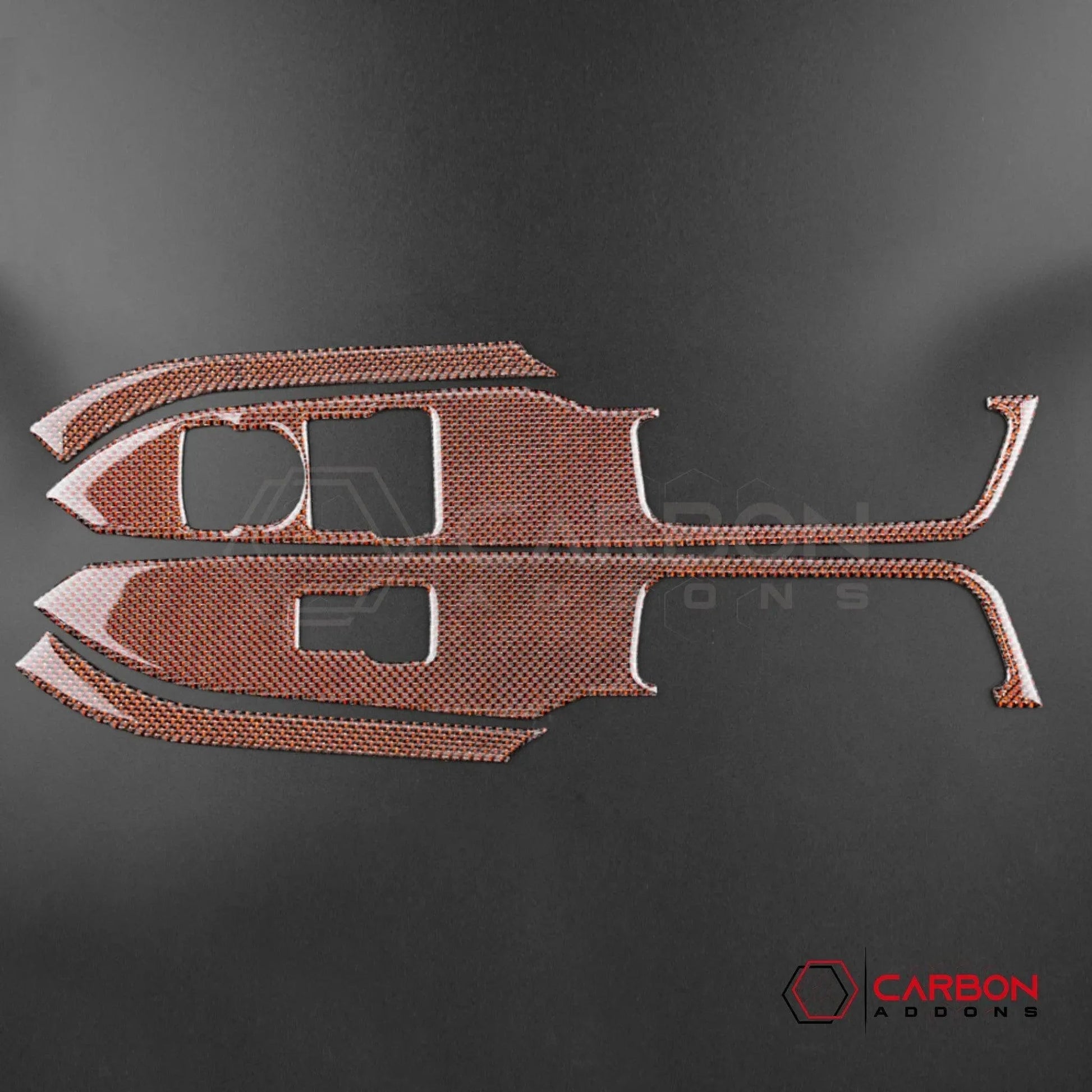 2015-2023 Mustang Reflective Carbon Fiber Window Switch Trim Overlay