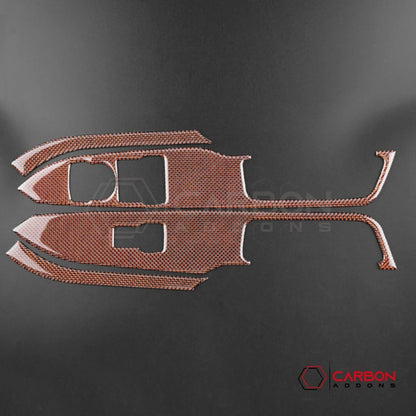 2015-2023 Mustang Reflective Carbon Fiber Window Switch Trim Overlay