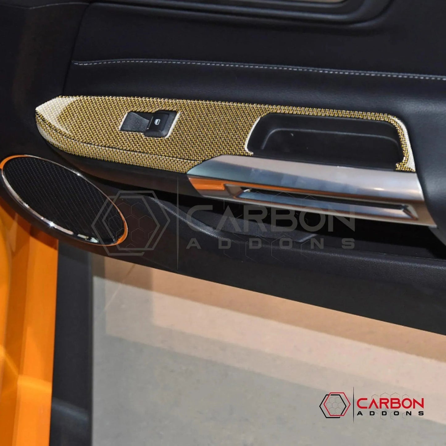 2015-2023 Mustang Reflective Carbon Fiber Window Switch Trim Overlay