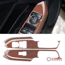 Reflective Carbon Fiber Window Switch Trim Overlay for 2015–2023 Ford Mustang