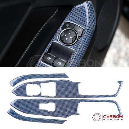 2015-2023 Mustang Reflective Carbon Fiber Window Switch Trim Overlay