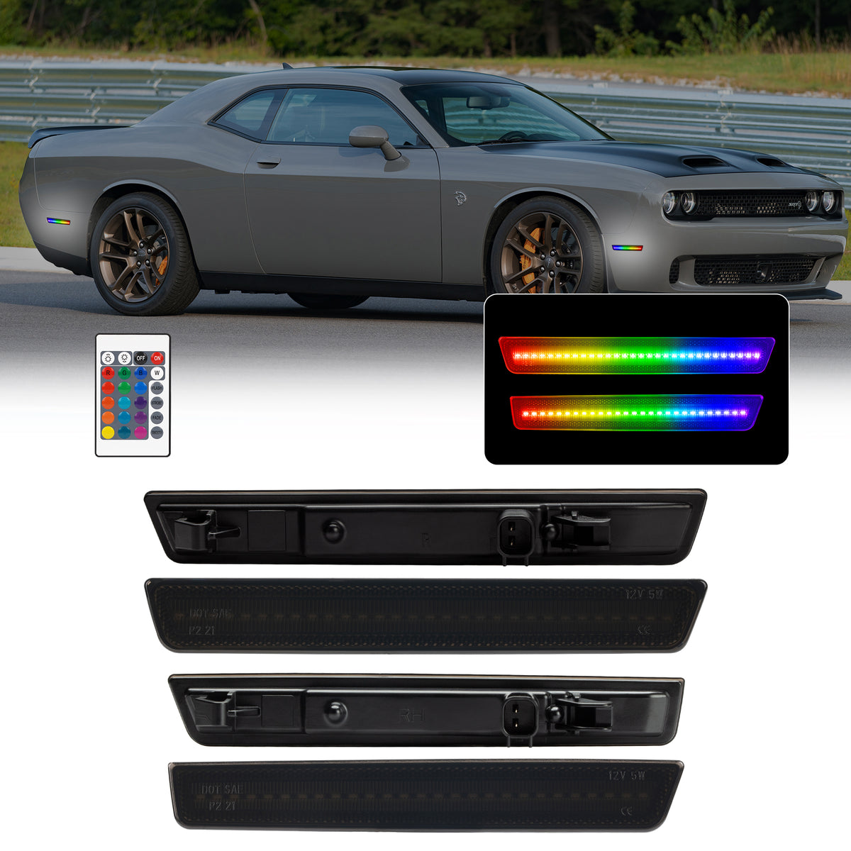 CHALLENGER 15-23 FRONT/REAR RGB DYNAMIC LED SIDE MARKERS