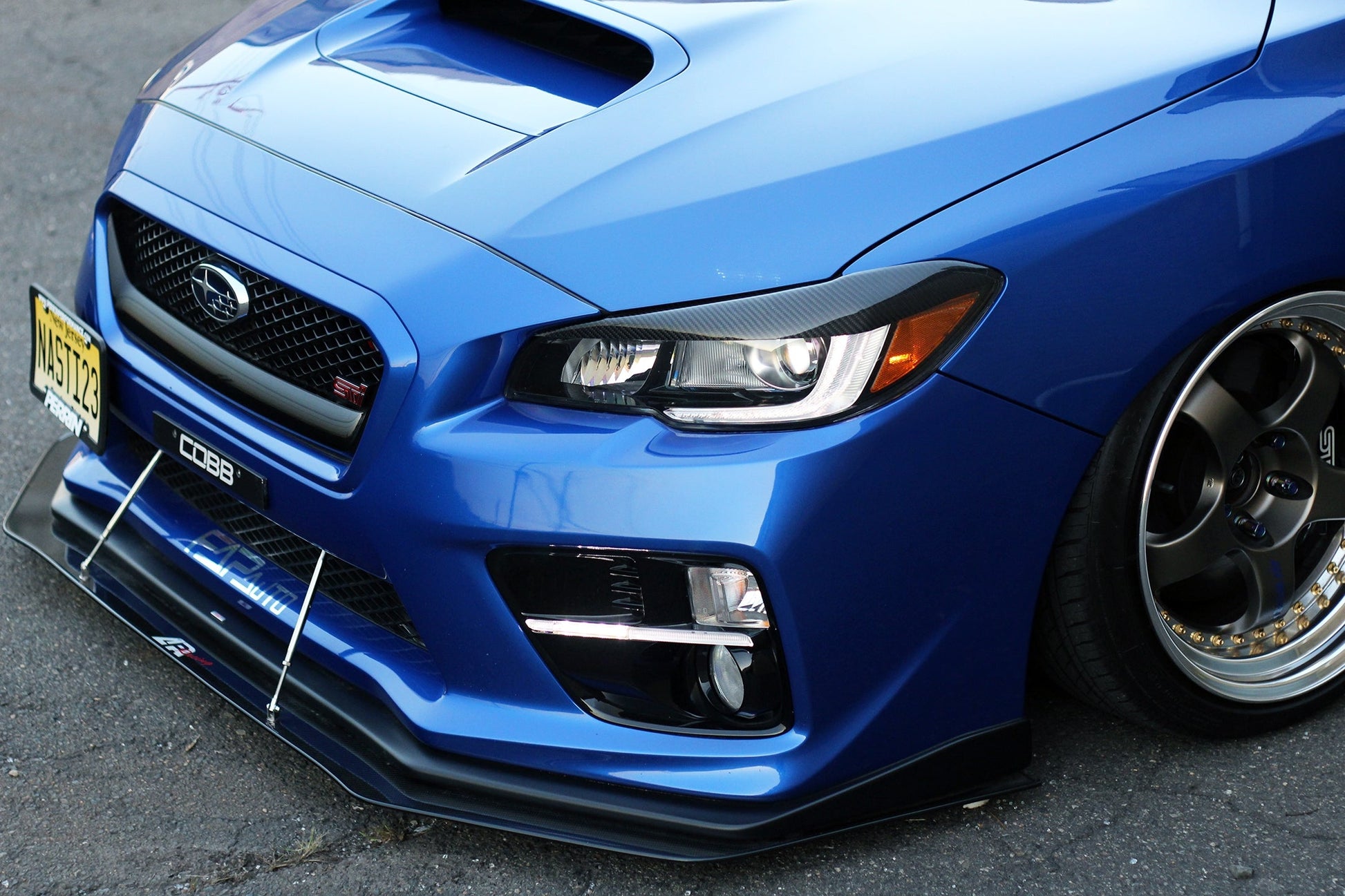 Subaru WRX/STI Carbon Fiber Wind Splitter w/ Rods 2015-2017 (OEM Lip)