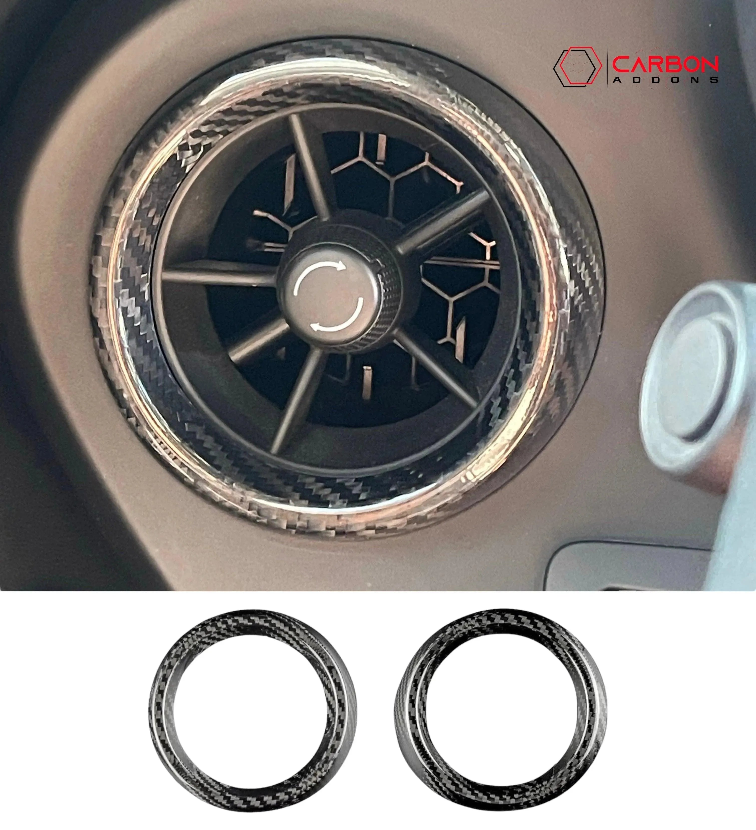 2016-2024 Camaro Carbon Fiber Dash AC Vents Chrome Delete Cover