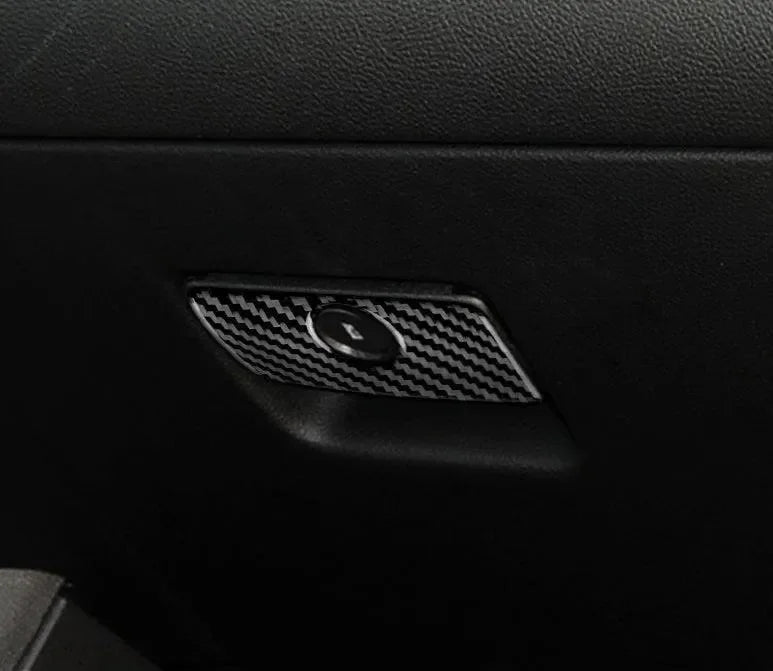 2016-2024 Camaro Carbon Fiber Glove Box Handle Overlay