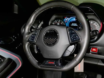 2016-2024 Camaro Carbon Fiber Lower Steering Wheel Emblem Trim Cover