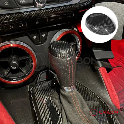 2016-2024 Camaro Carbon Fiber Shift Knob Top Chrome Delete Cover