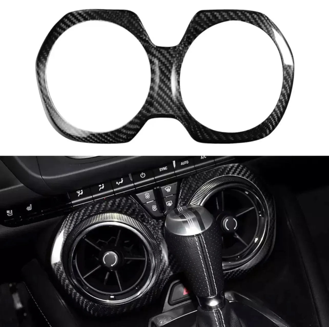 2016-2024 Camaro Real Carbon Fiber Center Console AC Vent Trim Cover