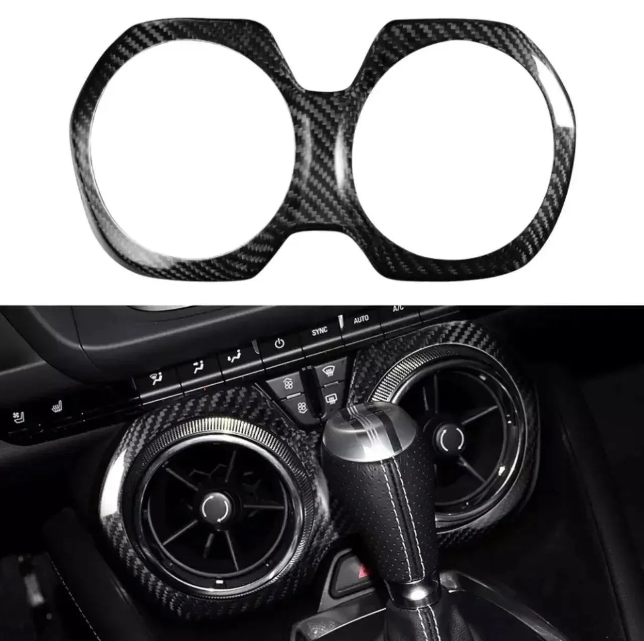 2016-2024 Camaro Real Carbon Fiber Center Console AC Vent Trim Cover