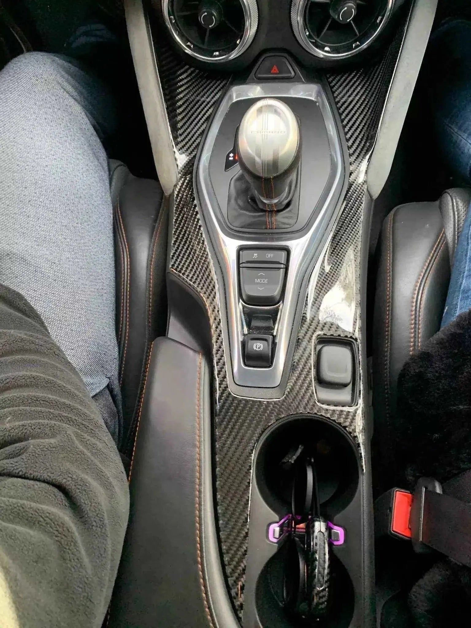 2016-2024 Camaro Real Carbon Fiber Center Console Overlay