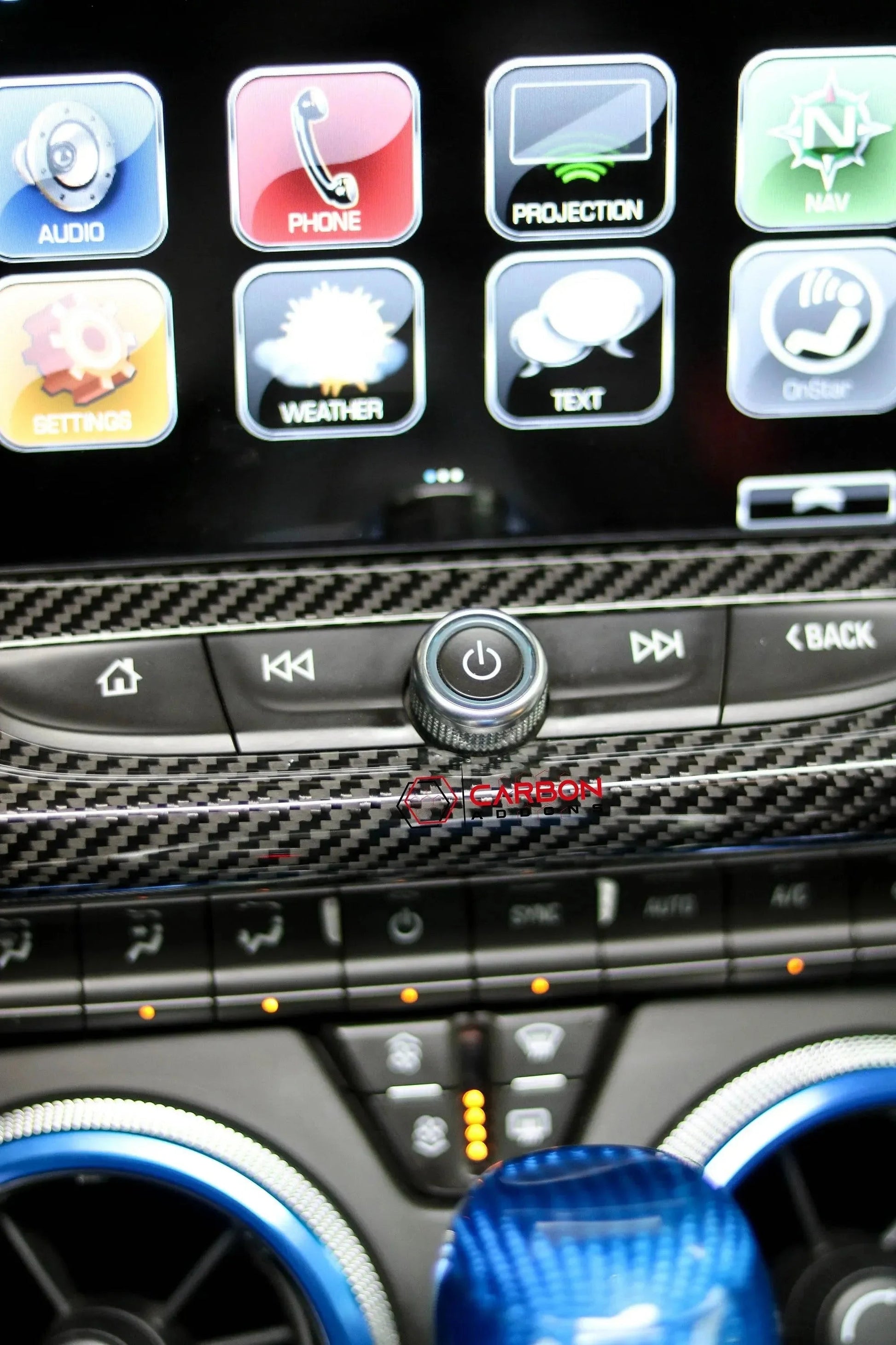2016-2024 Chevy Camaro Carbon Fiber Infotainment Radio Screen Trim Cover