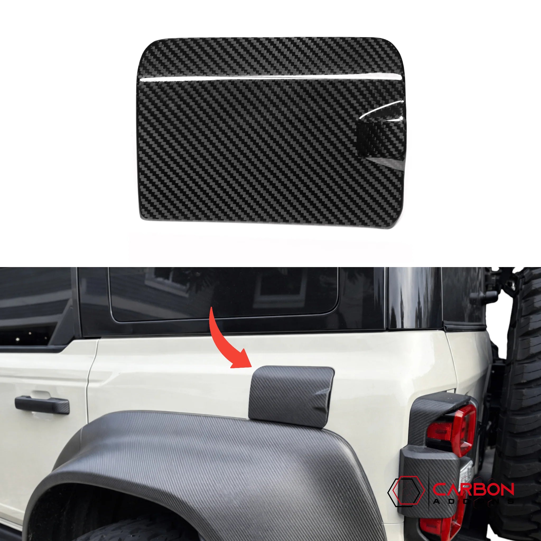 Real Carbon Fiber Gas Cap Cover For 2021–2025 Ford Bronco Raptor | Matte or Glossy Finish